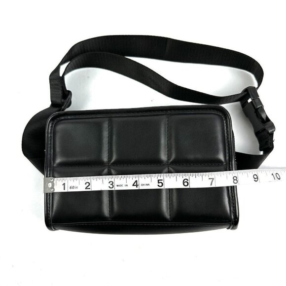Amanda Uprichard Belt Bag Black Vegan Leather Gold Hardware Travel‎ Purse New - Picture 10 of 13